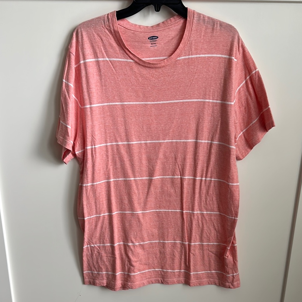 Old Navy Men's Salmon Striped Shirt, XL
